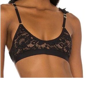 HAH by Free People Guard Her Bra Size Small S Black with nude unlined adjustable